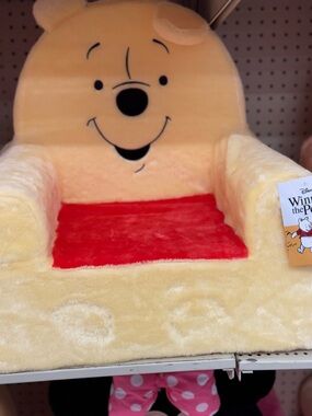 Disney Winnie the Pooh Plush Yellow and Red Kids Chair